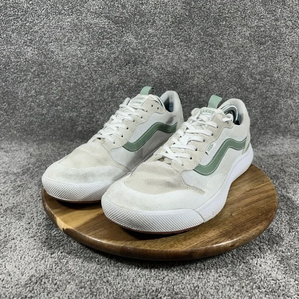 Vans UltraRange Exo Mens Size 12 White Suede Green Athletic Outdoor Shoes Used